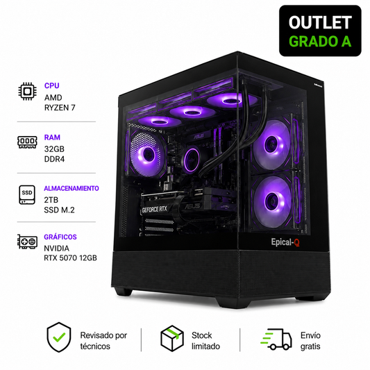 PC Gamer Ryzen 7 5800X · RTX 5070 12GB · 32GB DDR4 · 2TB SSD — Outlet TEC-11